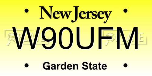 W90UFM New Jersey License Plate
