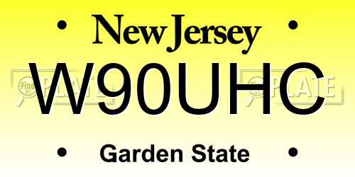 W90UHC New Jersey License Plate