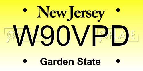 W90VPD New Jersey License Plate
