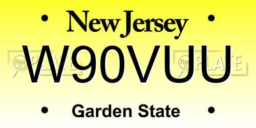 W90VUU New Jersey License Plate