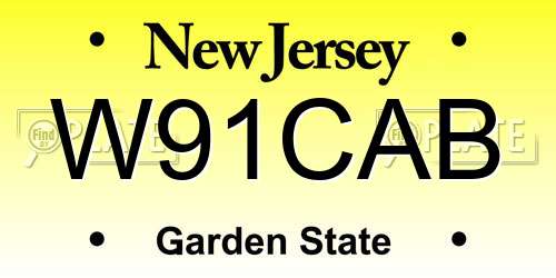 W91CAB New Jersey License Plate