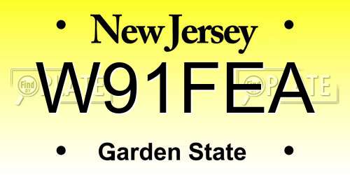 W91FEA New Jersey License Plate