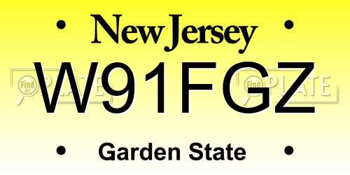 W91FGZ New Jersey License Plate