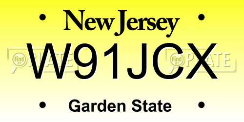 W91JCX New Jersey License Plate