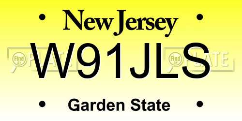 W91JLS New Jersey License Plate