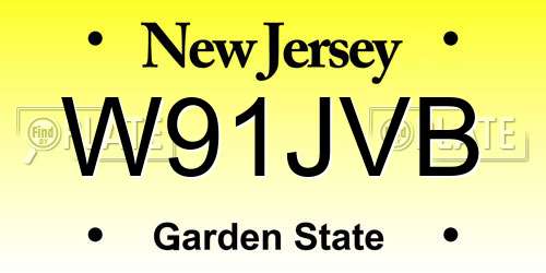 W91JVB New Jersey License Plate