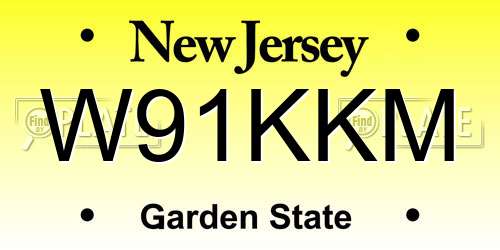 W91KKM New Jersey License Plate