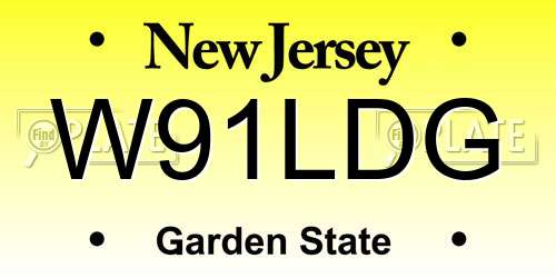 W91LDG New Jersey License Plate