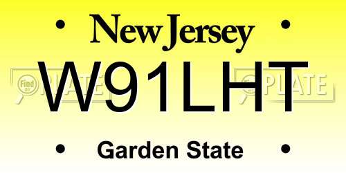 W91LHT New Jersey License Plate