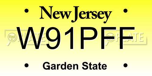 W91PFF New Jersey License Plate