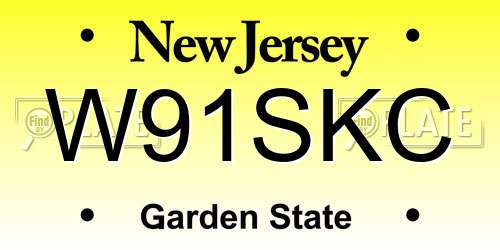 W91SKC New Jersey License Plate
