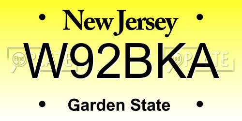 W92BKA New Jersey License Plate