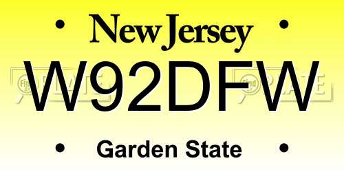 W92DFW New Jersey License Plate