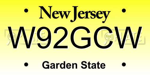 W92GCW New Jersey License Plate