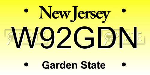 W92GDN New Jersey License Plate