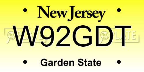 W92GDT New Jersey License Plate