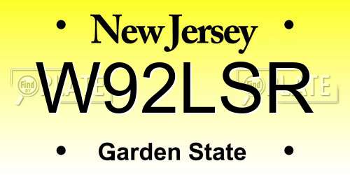 W92LSR New Jersey License Plate