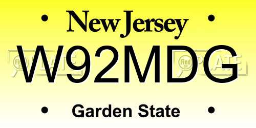 W92MDG New Jersey License Plate