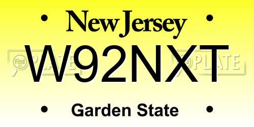 W92NXT New Jersey License Plate