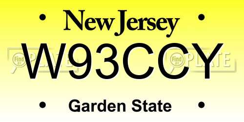W93CCY New Jersey License Plate