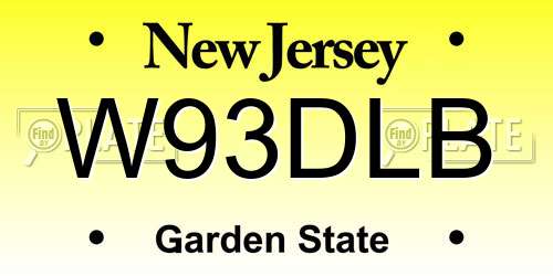 W93DLB New Jersey License Plate