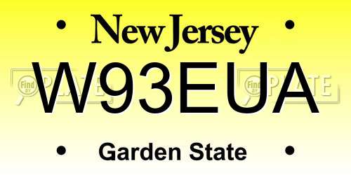 W93EUA New Jersey License Plate