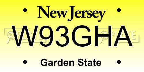 W93GHA New Jersey License Plate