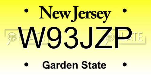 W93JZP New Jersey License Plate