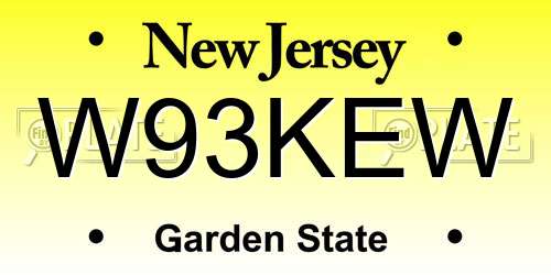 W93KEW New Jersey License Plate