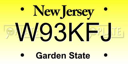 W93KFJ New Jersey License Plate