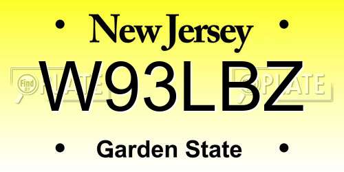 W93LBZ New Jersey License Plate