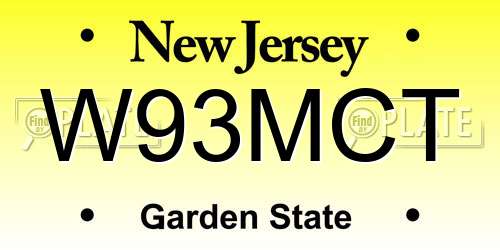 W93MCT New Jersey License Plate