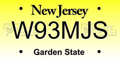 W93MJS New Jersey License Plate