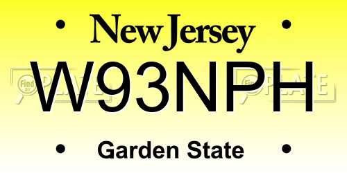 W93NPH New Jersey License Plate