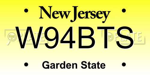W94BTS New Jersey License Plate