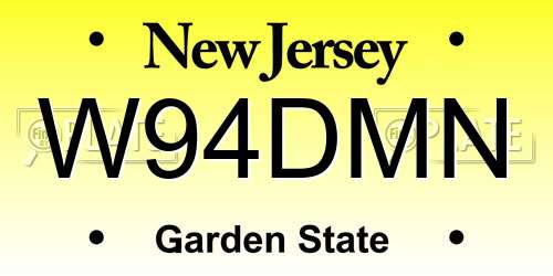 W94DMN New Jersey License Plate
