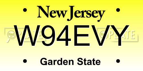 W94EVY New Jersey License Plate