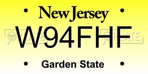 W94FHF New Jersey License Plate