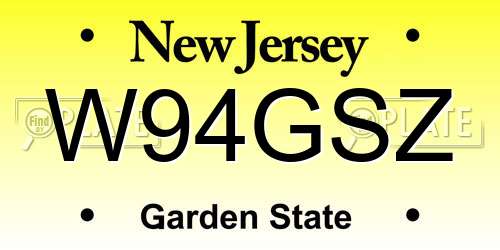 W94GSZ New Jersey License Plate