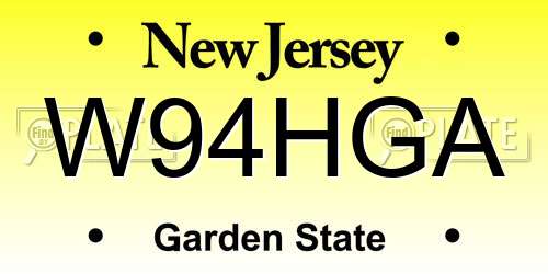 W94HGA New Jersey License Plate