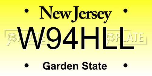 W94HLL New Jersey License Plate