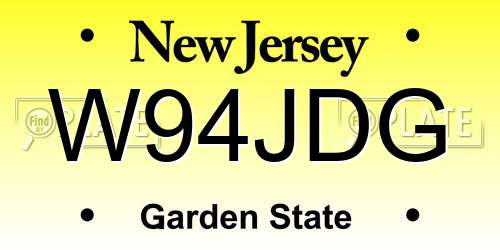 W94JDG New Jersey License Plate