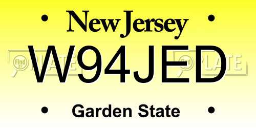 W94JED New Jersey License Plate