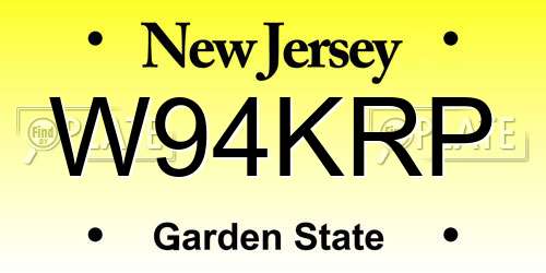 W94KRP New Jersey License Plate