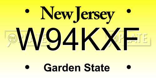 W94KXF New Jersey License Plate