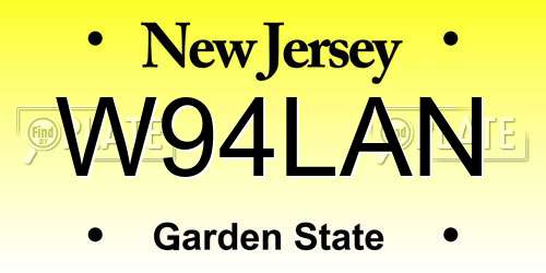 W94LAN New Jersey License Plate
