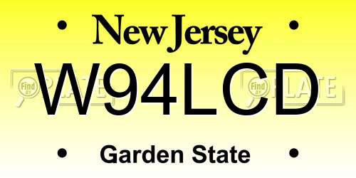 W94LCD New Jersey License Plate