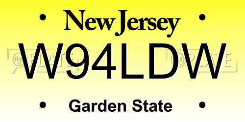 W94LDW New Jersey License Plate