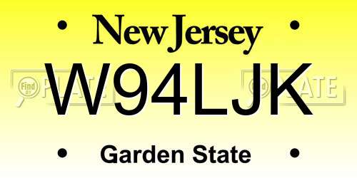 W94LJK New Jersey License Plate