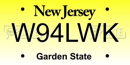 W94LWK New Jersey License Plate